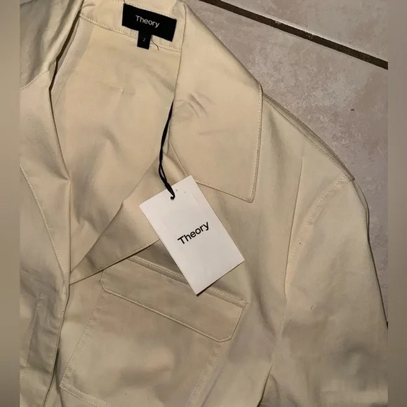 NWT THEORY Chino Wash shirt jumpsuit cargo Size 2